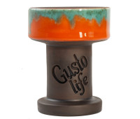 Чаша для кальяна Gusto Bowls Rook Glaze Orange/Green Чаша для кальяна Gusto Bowls Rook Glaze Orange/Green