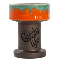 Чаша для кальяна Gusto Bowls Rook Glaze Orange/Green Чаша для кальяна Gusto Bowls Rook Glaze Orange/Green
