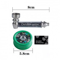 Трубка металлическая с гриндером CHAMP HIGH - PIPE & MAXI GRINDER DL12 Трубка металлическая с гриндером CHAMP HIGH - PIPE & MAXI GRINDER DL12