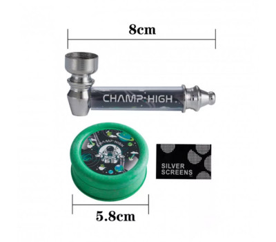 Трубка металлическая с гриндером CHAMP HIGH - PIPE & MAXI GRINDER DL12