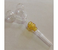 Стеклянная трубка для курения Skull Double Oil Yellow Ø30 мм.