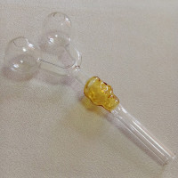 Стеклянная трубка для курения Skull Double Oil Yellow Ø30 мм. Стеклянная трубка для курения Skull Double Oil Yellow Ø30 мм.