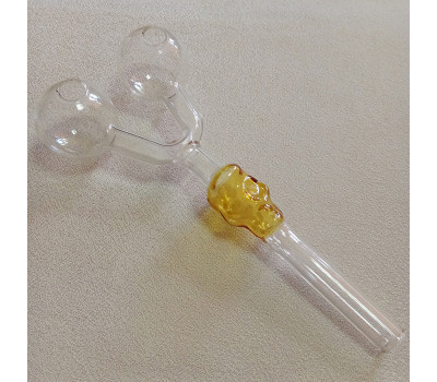 Стеклянная трубка для курения Skull Double Oil Yellow Ø30 мм. Стеклянная трубка для курения Skull Double Oil Yellow Ø30 мм.