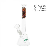 Бонг стеклянный Greenline H;18,5 cm Ø:22 mm SG:14.5 mm