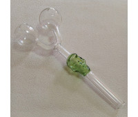 Стеклянная трубка для курения Skull Double Oil Green Ø30 мм.