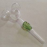 Стеклянная трубка для курения Skull Double Oil Green Ø30 мм. Стеклянная трубка для курения Skull Double Oil Green Ø30 мм.