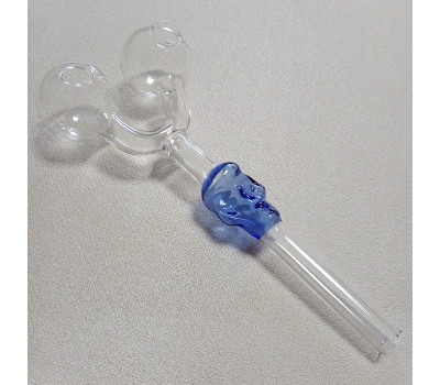 Стеклянная трубка для курения Skull Double Oil Light Blue Ø30 мм. Стеклянная трубка для курения Skull Double Oil Light Blue Ø30 мм.