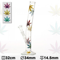 Бонг стеклянный Hangover Multi Leaf H:32 cm-Ø:34 mm SG: 14,5 mm Бонг стеклянный Hangover Multi Leaf H:32 cm-Ø:34 mm SG: 14,5 mm