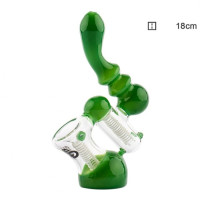 Бонг стеклянный Saxo Green Bubbler - H:18cm Бонг стеклянный Saxo Green Bubbler - H:18cm