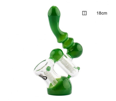 Бонг стеклянный Saxo Green Bubbler - H:18cm