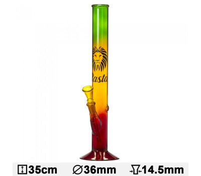 Бонг стеклянный Rasta Lion- H:35cm- Ø:36mm Бонг стеклянный Rasta Lion- H:35cm- Ø:36mm