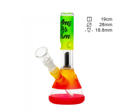 Бонг стеклянный Amsterdam Rasta Mini H:19 cm. Ø:28 mm. Бонг стеклянный Amsterdam Rasta Mini H:19 cm. Ø:28 mm.