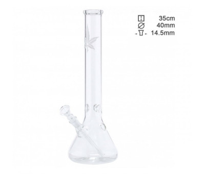 Бонг стеклянный Leaf Beaker H:35cm - Ø:40mm - SG:14.5mm Бонг стеклянный Leaf Beaker H:35cm - Ø:40mm - SG:14.5mm