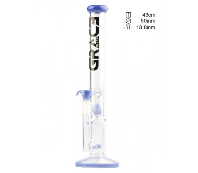 Бонг стеклянный Grace Glass Limited Edition Straight Blue H:43cm - 0:50mm - S G:18.8mm Бонг стеклянный Grace Glass Limited Edition Straight Blue H:43cm - 0:50mm - S G:18.8mm