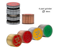 Гриндер металлический Amsterdam | Rainbow Mix Grinder with Ganash and OM logo 4part- 50mm