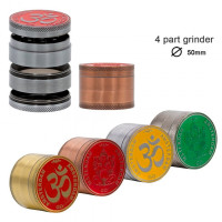 Гриндер металлический Amsterdam | Rainbow Mix Grinder with Ganash and OM logo 4part- 50mm Гриндер металлический Amsterdam | Rainbow Mix Grinder with Ganash and OM logo 4part- 50mm