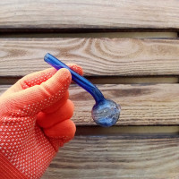 Стеклянная трубка для курения Sherlock Nose Oil Blue Ø30 мм. Стеклянная трубка для курения Sherlock Nose Oil Blue Ø30 мм.