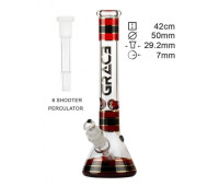 Бонг стеклянный Grace Glass | Striped Series Red H:32cm - D:50mm - SG:29mm Бонг стеклянный Grace Glass | Striped Series Red H:32cm - D:50mm - SG:29mm