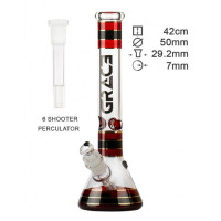 Бонг стеклянный Grace Glass | Striped Series Red H:32cm - D:50mm - SG:29mm Бонг стеклянный Grace Glass | Striped Series Red H:32cm - D:50mm - SG:29mm
