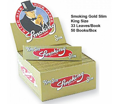 Бумага для самокруток GOLD Smoking Slim KingSize 33