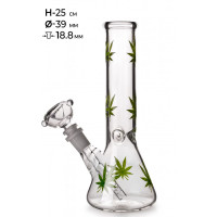 Бонг стеклянный MISTIQ - H: 25cm Ø: 39mm S: 18.8mm Бонг стеклянный MISTIQ - H: 25cm Ø: 39mm S: 18.8mm
