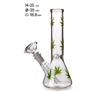 Бонг стеклянный MISTIQ - H: 25cm Ø: 39mm S: 18.8mm Бонг стеклянный MISTIQ - H: 25cm Ø: 39mm S: 18.8mm