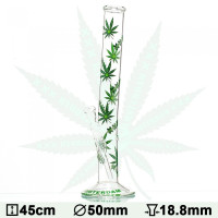 Бонг стеклянный Green XXX Amsterdam Leaf - H:45cm- ?:50mm