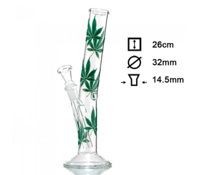 Бонг стеклянный HANGOVER Multi Leaf H:26cm-?:32mm Бонг стеклянный HANGOVER Multi Leaf H:26cm-?:32mm