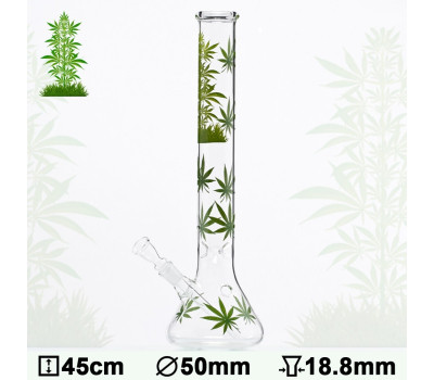 Бонг стеклянный Leaf Jhari Beaker H:45cm - Ø:50mm - SG:18.8mm