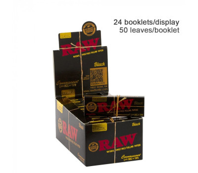 Бумага для самокруток RAW Connoisseur Black + TIPS