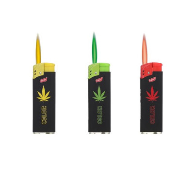 Зажигалка Champ PROF RUBBER LEAVES COLORFLAME FLAMY DL50 UN