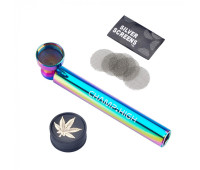 Трубка и гриндер CHAMP HIGH RAINBOW GLASS PIPE & GRINDER Трубка и гриндер CHAMP HIGH RAINBOW GLASS PIPE & GRINDER