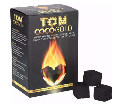 Уголь для кальяна Tom Coco Gold в коробке 1 кг.