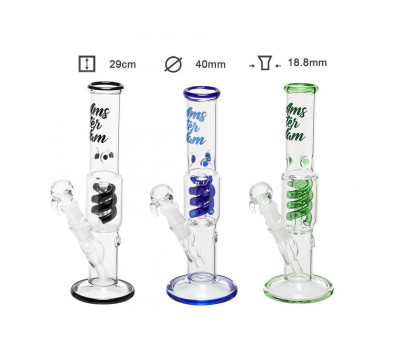 Бонг стеклянный Amsterdam GREEN ICE - H:30cm- Ø: 40mm-SG:18.8mm
