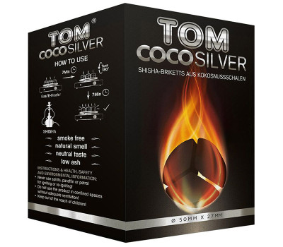 Уголь для кальяна Tom Coco Silver 1 кг Уголь для кальяна Tom Coco Silver 1 кг