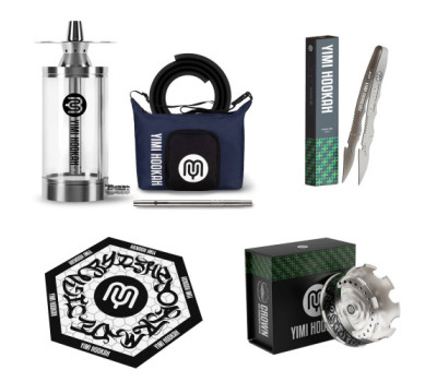 Комплект Yimi hookah (кальян, щипцы, коврик и калауд) Комплект Yimi hookah (кальян, щипцы, коврик и калауд)